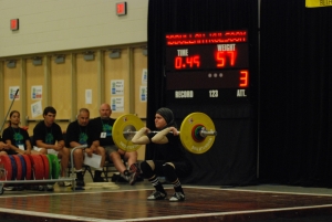 57kg clean and jerk attempt